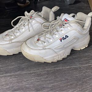 Fila Cream Sneakers with Logo Accents